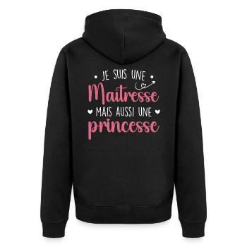 Mistress and Princess - Formidable Mistress - Unisex Premium Organic Zip Hoodie - black - Back - Nico (187cm)