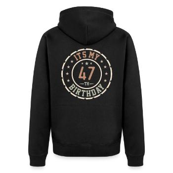 C'est Mon 47e Anniversaire Cadeau 47 Ans - Veste à capuche bio Premium Unisexe - noir - Dos - Nico (187cm)
