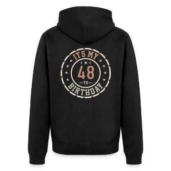 C'est Mon 48e Anniversaire Cadeau 48 Ans - Veste à capuche bio Premium Unisexe - noir - Dos - Nico (187cm)