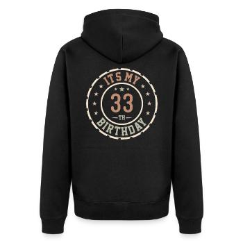 C'est Mon 33e Anniversaire Cadeau 33 Ans - Veste à capuche bio Premium Unisexe - noir - Dos - Nico (187cm)