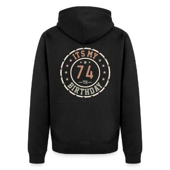 It's My 74th Birthday Gift 74 Years - Unisex Premium Organic Zip Hoodie - black - Back - Nico (187cm)