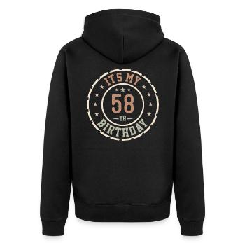 C'est Mon 58e Anniversaire Cadeau 58 Ans - Veste à capuche bio Premium Unisexe - noir - Dos - Nico (187cm)