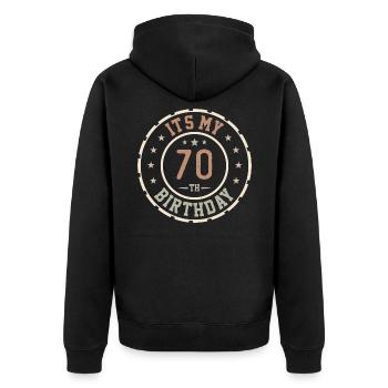 Es ist mein 54. Geburtstag 54 Jahre altes Geschenk - Unisex Premium Bio Zip Hoodie - Schwarz - Hinten - Nico (187cm)