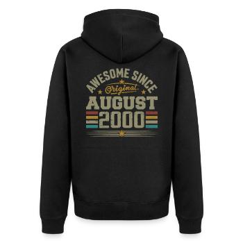 Août 2000 Anniversaire Août 2000 August 2000 Rétro - Veste à capuche bio Premium Unisexe - noir - Dos - Nico (187cm)