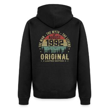 Legend Since Aug 1992 Birthday Gift 1992 - Unisex Premium Organic Zip Hoodie - black - Back - Nico (187cm)