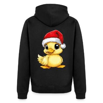 Canard Noël Mignon Noël mignon Noël - Veste à capuche bio Premium Unisexe - noir - Dos - Nico (187cm)