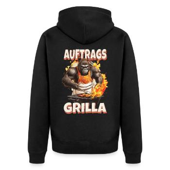 Grilling Grilla Griller Gorilla BBQ Saying Funny - Unisex Premium Organic Zip Hoodie - black - Back - Nico (187cm)