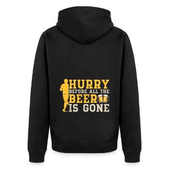 Courir Hurry Before All Beer Is Gone Marathon - Veste à capuche bio Premium Unisexe - noir - Dos - Nico (187cm)