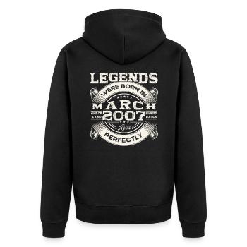 Mars Année 2007 16ème anniversaire Homme Légendaire 07 - Veste à capuche bio Premium Unisexe - noir - Dos - Nico (187cm)