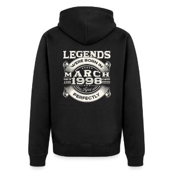 Mars Né 1998 25ème anniversaire Homme Légendaire 98 - Veste à capuche bio Premium Unisexe - noir - Dos - Nico (187cm)