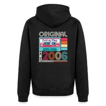 17 Birthday Man Woman Cassette May Vintage 2006 - Unisex Premium Organic Zip Hoodie - black - Back - Nico (187cm)
