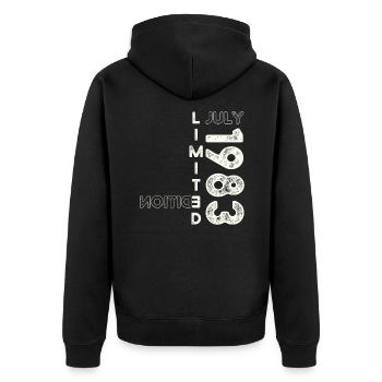40th Birthday Man Original July Vintage 1983 - Unisex Premium Organic Zip Hoodie - black - Back - Nico (187cm)