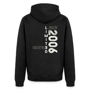 17th Birthday Man Original July Vintage 2006 - Unisex Premium Organic Zip Hoodie - black - Back - Nico (187cm)