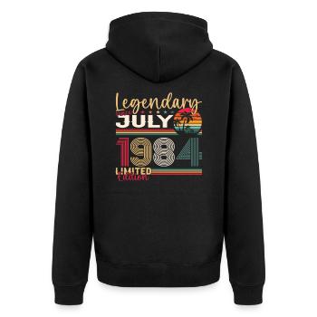 39e anniversaire Homme légendaire Juillet Né en 1984 - Veste à capuche bio Premium Unisexe - noir - Dos - Nico (187cm)