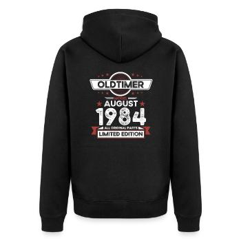 40ème Anniversaire Voiture Classique Août 1984 Millésime 1984 - Veste à capuche bio Premium Unisexe - noir - Dos - Nico (187cm)