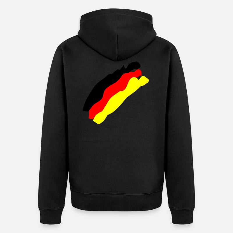 Deutsche Flagge - Unisex Premium Bio Zip Hoodie - Schwarz