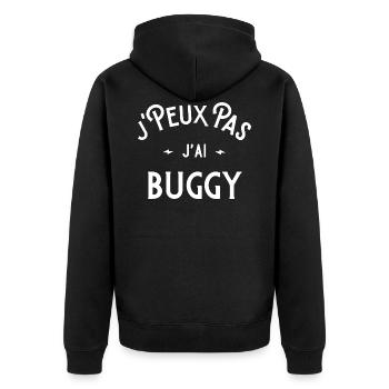 je peux pas j'ai buggy idée cadeau humour - Veste à capuche bio Premium Unisexe - noir - Dos - Nico (187cm)