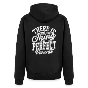 eltern geschenk mutter geschenkidee vater familie - Unisex Premium Bio Zip Hoodie - Schwarz - Hinten - Nico (187cm)