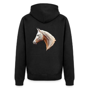 Polygone Pferdekopf Pferd tête de cheval bas poly - Veste à capuche bio Premium Unisexe - noir - Dos - Nico (187cm)