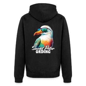 St. Peter Ording Holiday Seagull avec lunettes de soleil - Veste à capuche bio Premium Unisexe - noir - Dos - Nico (187cm)
