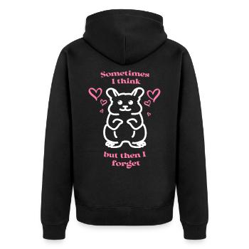 Süßer lustiger Hamster - Unisex Premium Bio Zip Hoodie - Schwarz - Hinten - Nico (187cm)