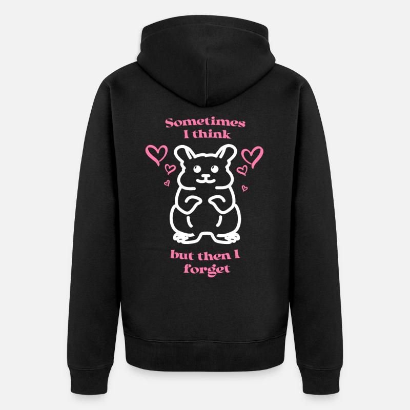 Süßer lustiger Hamster - Unisex Premium Bio Zip Hoodie - Schwarz