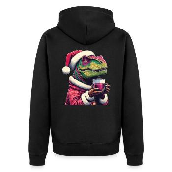 Raptor drinks mulled wine - Unisex Premium Organic Zip Hoodie - black - Back - Nico (187cm)