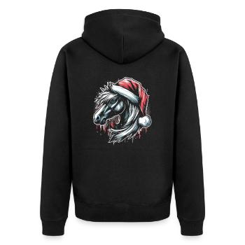 Cheval de Noël tête de cheval Graffiti Style - Veste à capuche bio Premium Unisexe - noir - Dos - Nico (187cm)