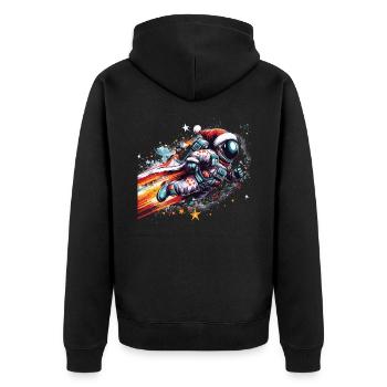 Super Père Noël en tant qu’astronaute dans l’espace - Veste à capuche bio Premium Unisexe - noir - Dos - Nico (187cm)
