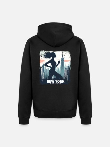 Runner Skyline NYC - Unisex Premium Organic Zip Hoodie - black