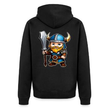 Niedlicher kleiner Wikinger - Unisex Premium Bio Zip Hoodie - Schwarz - Hinten - Nico (187cm)