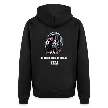 Mode de jeu sur la chemise Gamer Sayings - Veste à capuche bio Premium Unisexe - noir - Dos - Nico (187cm)