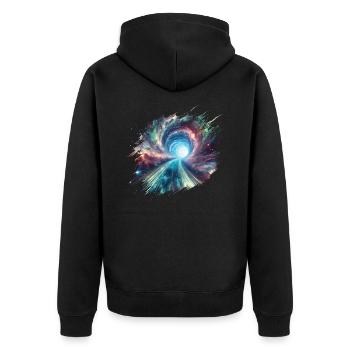 Trou de ver vers une autre galaxie - Veste à capuche bio Premium Unisexe - noir - Dos - Nico (187cm)