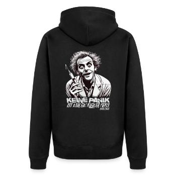 Verrückter Arzt Keine Panik Spritze - Unisex Premium Bio Zip Hoodie - Schwarz - Hinten - Nico (187cm)