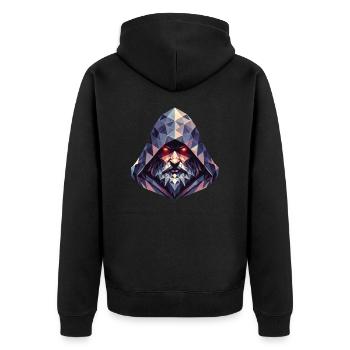 Portrait Magician Wizard Roleplay - Unisex Premium Organic Zip Hoodie - black - Back - Nico (187cm)