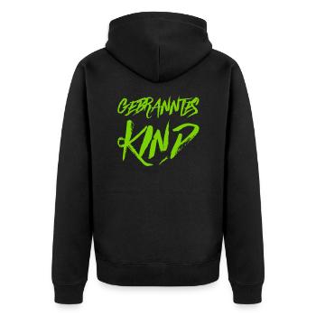 gebranntes Kind - Unisex Premium Bio Zip Hoodie - Schwarz - Hinten - Nico (187cm)