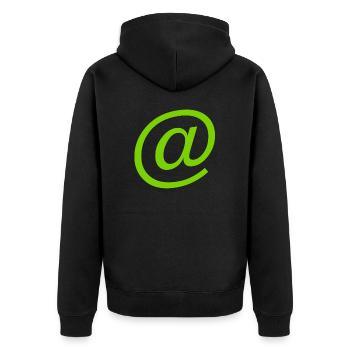 @ - Unisex Premium Bio Zip Hoodie - Schwarz - Hinten - Nico (187cm)