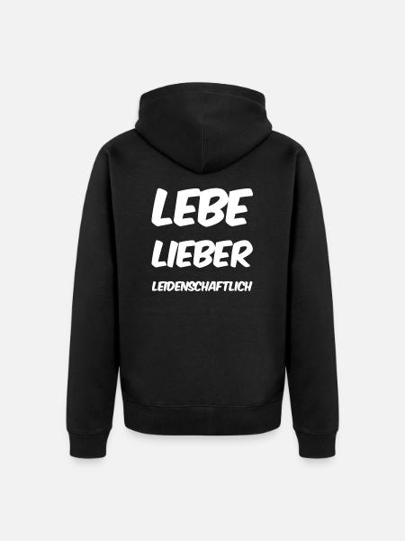 Leidenschaft geht immer - Unisex Premium Bio Zip Hoodie - Schwarz