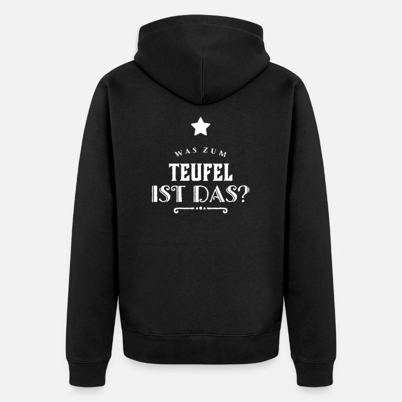 was ist das? - Unisex Premium Bio Zip Hoodie - Schwarz