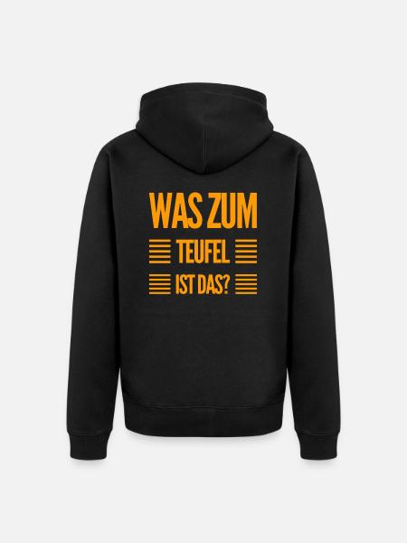 was ist das? - Unisex Premium Bio Zip Hoodie - Schwarz