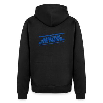 das entspricht nicht meiner Natur - Unisex Premium Bio Zip Hoodie - Schwarz - Hinten - Nico (187cm)
