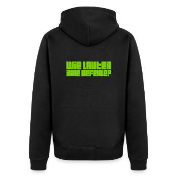 Befehlsempfänger - Unisex Premium Bio Zip Hoodie - Schwarz - Hinten - Nico (187cm)