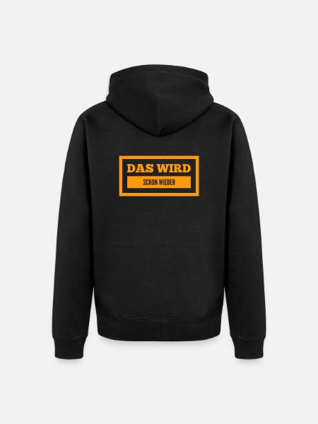ich bleibe positiv - Unisex Premium Bio Zip Hoodie - Schwarz
