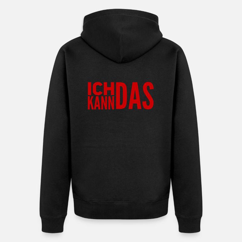 ich bin ein Könner - Unisex Premium Bio Zip Hoodie - Schwarz