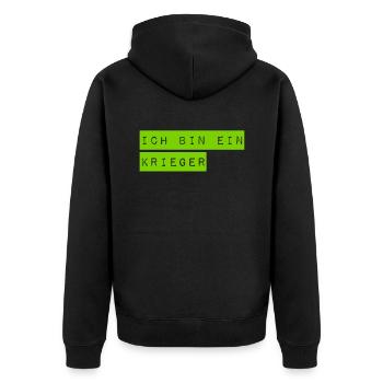 ich bin ein Beschützer - Unisex Premium Bio Zip Hoodie - Schwarz - Hinten - Nico (187cm)