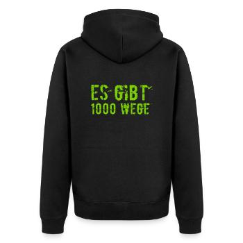 das Leben ist voller Möglichkeiten - Unisex Premium Bio Zip Hoodie - Schwarz - Hinten - Nico (187cm)