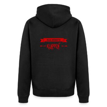 alles ist möglich - Unisex Premium Bio Zip Hoodie - Schwarz - Hinten - Nico (187cm)