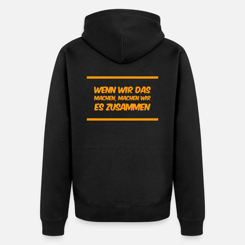nur mit dir - Unisex Premium Bio Zip Hoodie - Schwarz