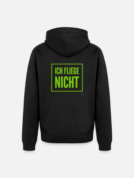 ich habe Flugangst - Unisex Premium Bio Zip Hoodie - Schwarz