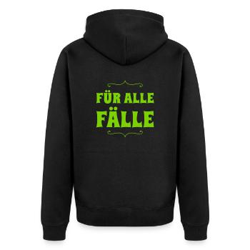 Plan B - Unisex Premium Bio Zip Hoodie - Schwarz - Hinten - Nico (187cm)